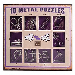 Набор головоломок 10 Metall Puzzles violet Eureka 3D Puzzle 473359