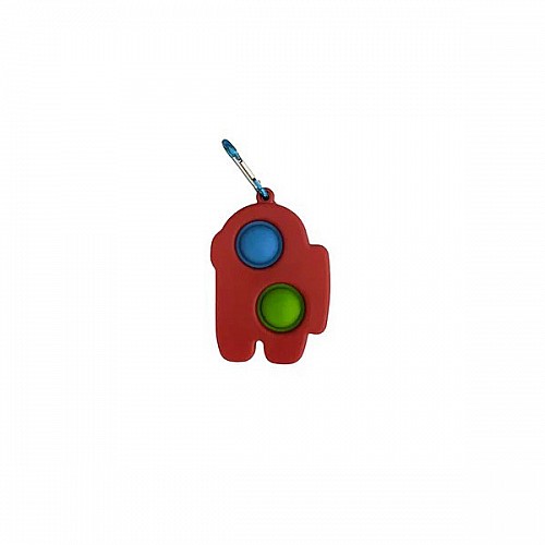 Антистресс Игрушка Trend-Box Симпл Димпл Красный Брелок Амонг Ас с карабином - 2 пупырки