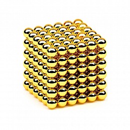 Головоломка Неокуб Neocube 216 шариков 5 мм в металлическом боксе Золотистый (N216G)