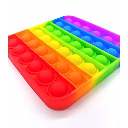 Антистресс сенсорная игрушка Pop It квадрат Разноцветный