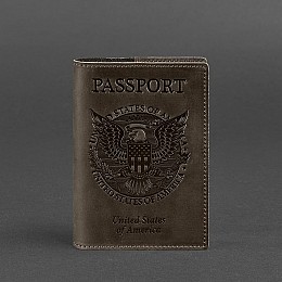 Обкладинка для паспорта BlankNote з американським гербом Коричневий (BN-OP-USA-o)