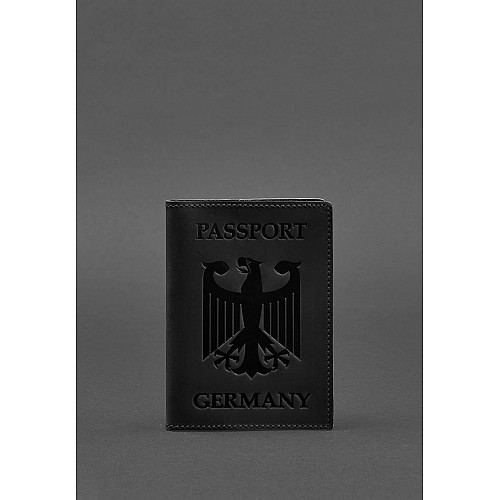 Кожаная обложка для паспорта с гербом Германии черная Crazy Horse BlankNote