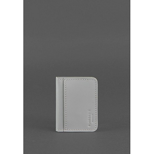 Шкіряна обкладинка для ID-паспорта і водійських прав 4.1 Сіра з гербом BlankNote
