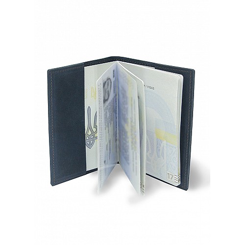 Кожаная обложка для паспорта BermuD B 01-18S-01-12 Синий