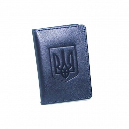 Обложка для документов (ID паспорт) DNK Leather mini doc R-Gerb col.K синяя