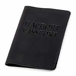 Обкладинка на паспорт Shvigel шкіряна Чорний (13917)