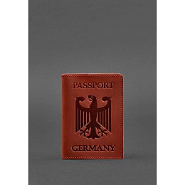 Шкіряна обкладинка для паспорта з гербом Німеччини корал Crazy Horse BlankNote