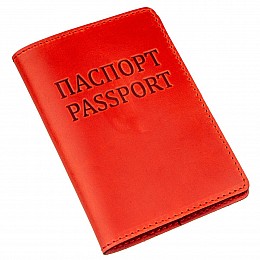 Обкладинка на паспорт SHVIGEL Crazy шкіряна Червоний (13959)
