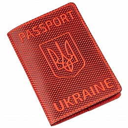 Обкладинка на паспорт Shvigel із точковим тисненням шкіряна Червоний (13958)