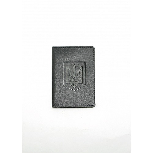 Обложка для документов (ID паспорт) DNK Leather mini doc R-Gerb col.J черная