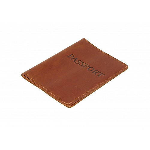 Обкладинка на паспорт DNK Leather Паспорт-H col.N Світло-коричнева 15,5*9,8 см