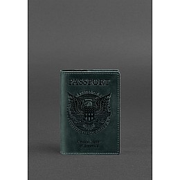 Обкладинка для паспорта BlankNote із американським гербом Зелений (BN-OP-USA-iz)
