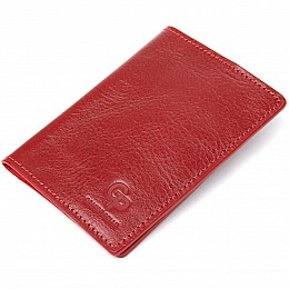 Шкіряна обкладинка на паспорт GRANDE PELLE 11480 Червоний