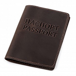 Обкладинка на паспорт Shvigel шкіряна Коричневий (13918)