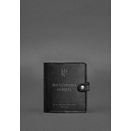 Шкіряна обкладинка-портмоне для посвідчення офіцера 11.0 Чорна BlankNote