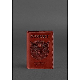 Обкладинка для паспорта BlankNote з американським гербом Коричневий (BN-OP-USA-coral)
