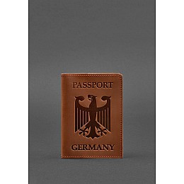 Кожаная обложка для паспорта с гербом Германии светло-коричневая Crazy Horse BlankNote