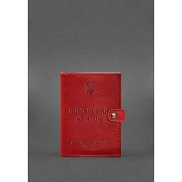 Шкіряна обкладинка-портмоне для військового квитка 15.0 червона BlankNote