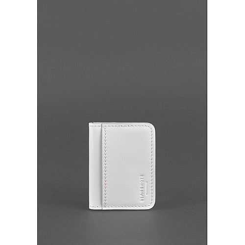 Кожаная обложка для ID-паспорта и водительских прав 4.1 Белая с гербом BlankNote