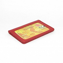 Мини обложка для документов ID паспорт DNK Leather mini okno R col.H красная