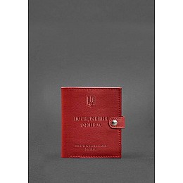 Шкіряна обкладинка-портмоне для посвідчення офіцера 11.0 червона BlankNote