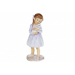 Декоративная статуэтка Девочка с крольчонком LI100303 BonaDi 14.5см Лиловый