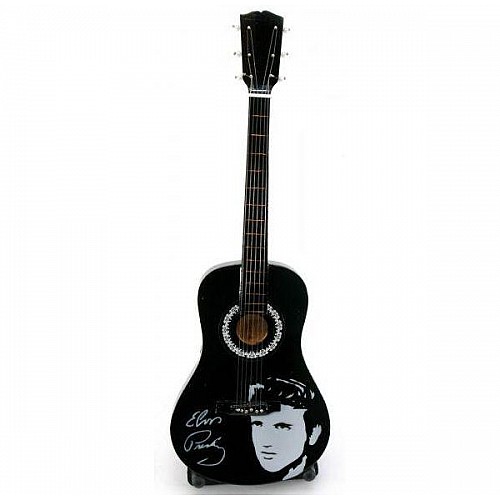 Гітара Elvis мініатюра дерево GUITAR A ELVIS BLACK 24 см чорний (DN29995)