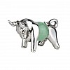 Оберег Silvering Бык Год быка Нефрит Металл с посеребрением 2,5 см Серебристый Зеленый (25636)