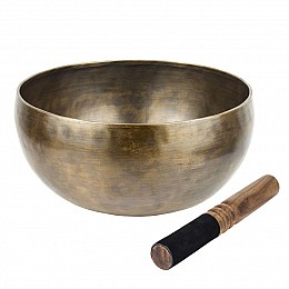 Тибетська співоча чаша Singing bowl Ручна холодна ковка 22,3/22,3/11,3 см Бронзовий (27409)