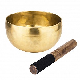 Поющая чаша Тибетская Singing bowl Ручная холодная ковка 13.9/13.9/7.5 см Бронза матовая (26565)
