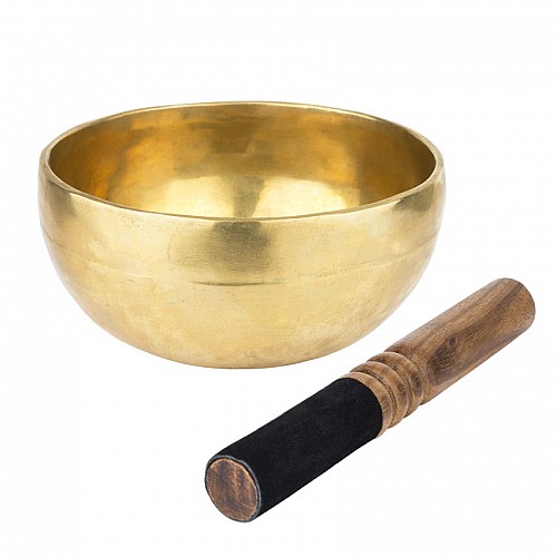 Поющая чаша Тибетская Singing bowl Ручная холодная ковка 13.6/13.6/6.5 см Бронза матовая (26562)