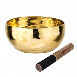 Співоча чаша Тибетська Singing bowl Ручна холодна ковка 24/24/11.7 см Бронза полірована (27398)