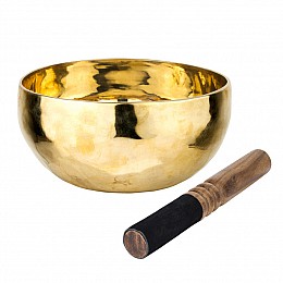 Співоча чаша Тибетська Singing bowl Ручна холодна ковка 17,7/17,7/9,4 см Бронза полірована (27394)