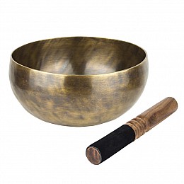 Тибетська співоча чаша Singing bowl Ручна холодна ковка 21,2/21,2/11,4 см Бронзовий (27406)