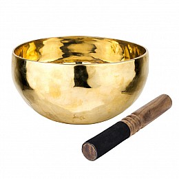 Співоча чаша Тибетська Singing bowl Ручна холодна ковка 20/20/10,4 см Бронза полірована (27395)
