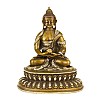 Статуя Будды Амитабхи (тиб. Опаме) Бронза Оксид Частичное серебрение Kailash 10 см (23892)