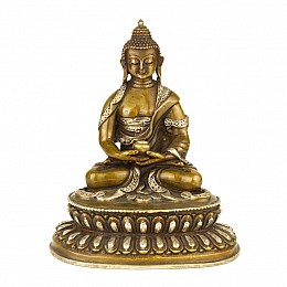 Статуя Будды Амитабхи (тиб. Опаме) Бронза Оксид Частичное серебрение Kailash 10 см (23892)