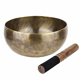 Тибетська співоча чаша Singing bowl Ручна холодна ковка 23,3/23,3/11,5 см Бронзовий (27410)