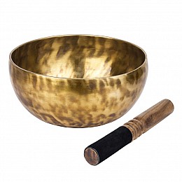 Тибетська співоча чаша Singing bowl Ручна холодна ковка 19,7/19,7/9 см Бронзовий (27408)
