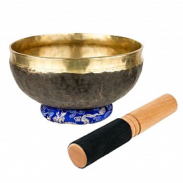 Співоча чаша Тибетська Singing bronze Ручна холодна ковка 25,2/25,2/11 см Антична Бронза (27389)