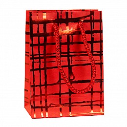 Сумочка подарункова паперова з ручками Gift bag Luxury 11х8х4 см Червоний (19215)