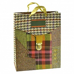 Сумочка подарочная бумажная с ручками Gift bag Портфель 32х26х12,5 см (15794)
