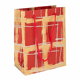 Сумочка подарочная бумажная с ручками Gift bag Сесиль 14.5х11х6 см Красный (11960)