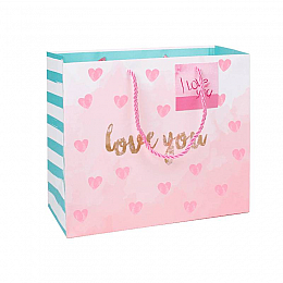 Подарочный пакет Lesko PPW PAPER ZD010-1 Love You Big 245х290х125 Розовый (8589-31726)