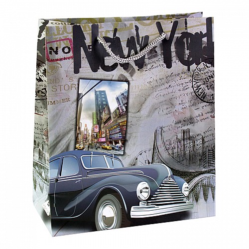 Сумочка подарочная бумажная с ручками Gift bag Нью Йорк 21х18х8.5 см (19377)