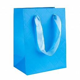 Сумочка подарочная бумажная с ручками Gift bag Diamants 14х11х6.5 см Голубой (19385)