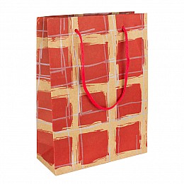 Сумочка подарункова паперова з ручками Gift bag Сесіль 20х15х6 см Червоний (11969)
