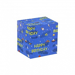 Бумага упаковочная PPW PAPER Lesko PZ098 Happy Birthday Space Blue 50*70 см