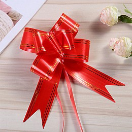 Бант-затяжка Lesko Red для упаковки подарков 32 мм