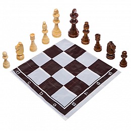 Шахматные фигуры деревянные с полотном PVC для игр SP-Sport 305P